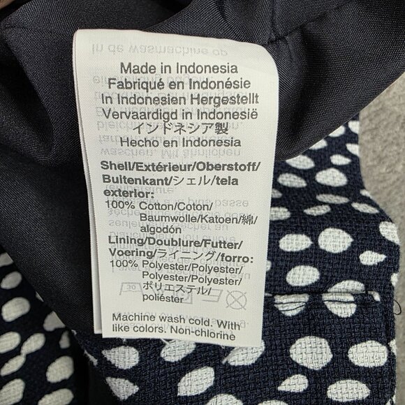 Womens J. Crew Navy & White Polka Dot Sleeveless Dress 100% Cotton Back Zip 0 - Picture 3 of 7